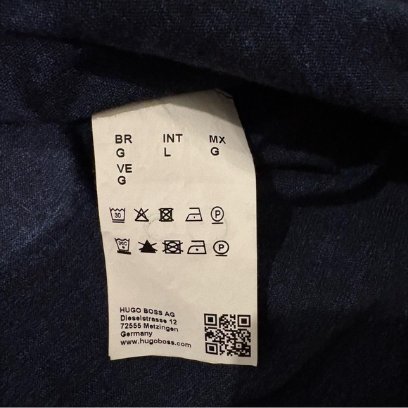 Hugo Boss Orange Label Navy Cotton Polo Shirt Roll Tab Sleeves, Sz L - Picture 9 of 10